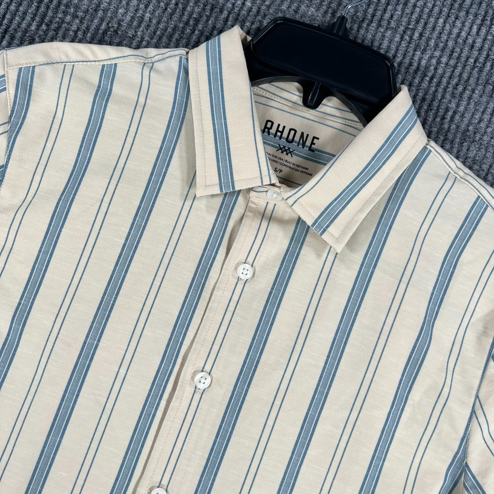 Rhone‎ Commuter Linen Blend Shirt Mens Small Yellow Striped Button Up New